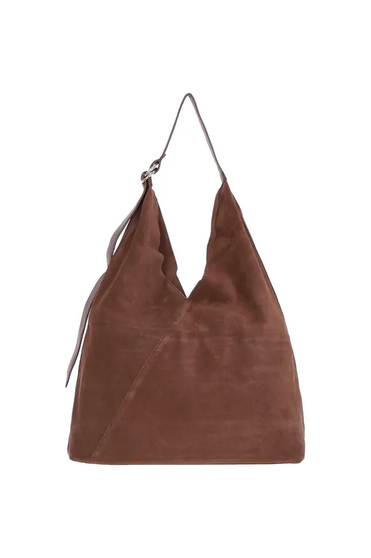 'Tocco di Lusso' Leather Brown Suede Bag - Ashwood Leather