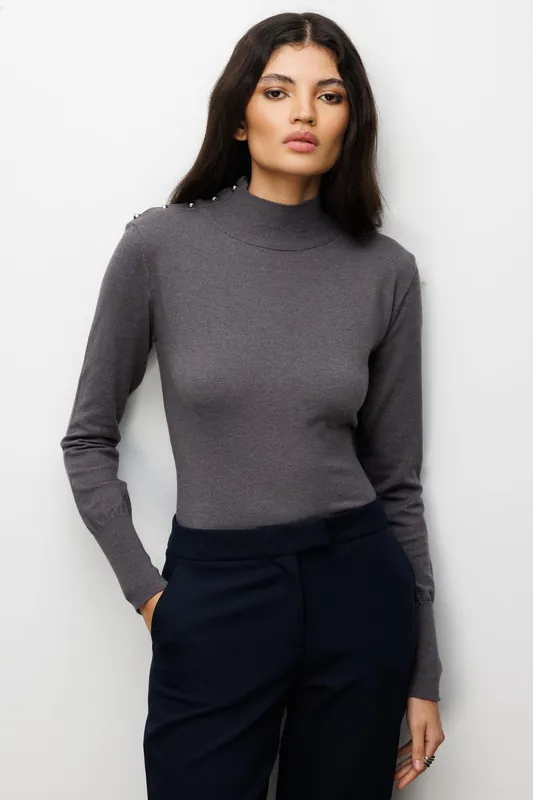 Turtleneck Knit Sweater - MixRay
