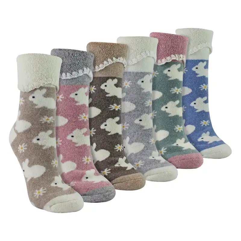 6 Pairs Thick Warm Wool Bed Socks - Sock Snob