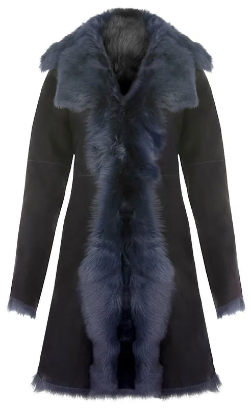 Toscana Sheepskin Suede Trench Coat-Rochester