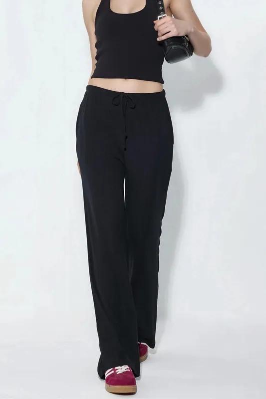 Wide-Leg Jersey Trousers