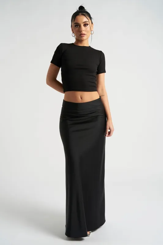 Satin Bias Cut Maxi Skirt - Urban Bliss