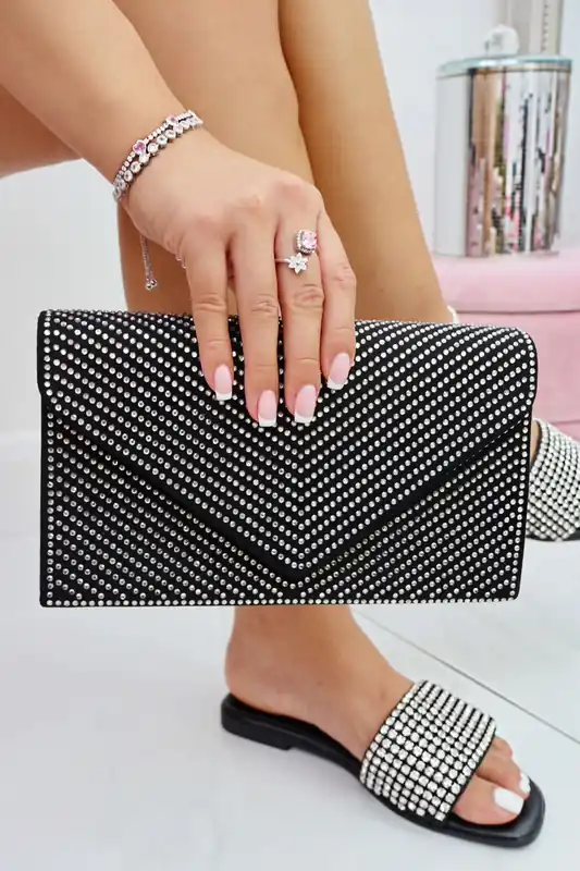 Crystal Glam Envelope Clutch Bag - Love Lemonade