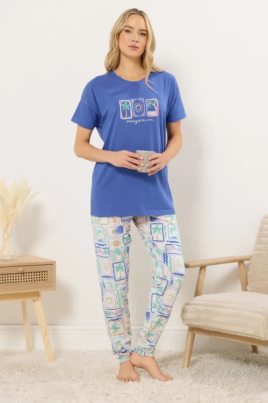 Tall Postcard Slogan Pyjama Set - Long Tall Sally