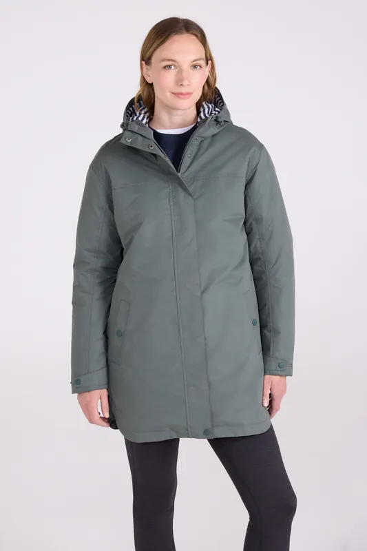 Riviera' Warm Waterproof Adjustable Hood Long Length Padded Jacket - Mountain Warehouse