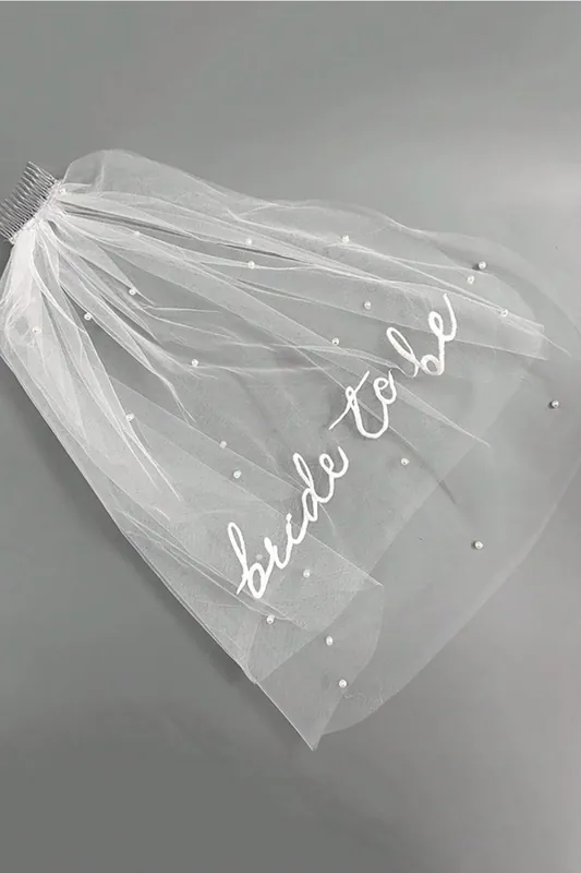 Bride To Be Bow Hair Clip Veil - Serla