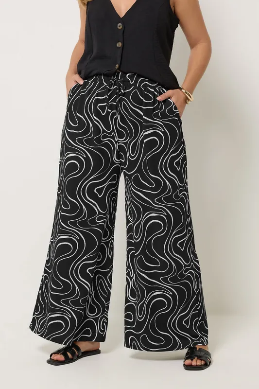 Swirl Wide Leg Trousers - Yours