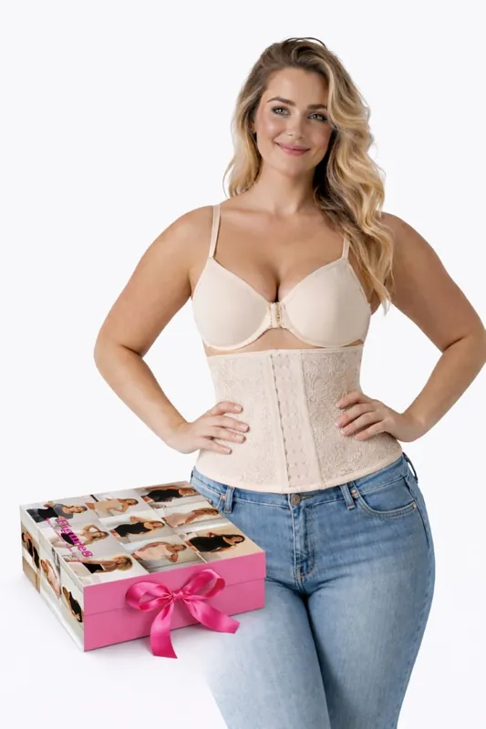 Womens Shapewear Figure8 Size 12 Waist Shaping Lace Corset Tan - FIGURE8 SHAPEWEAR