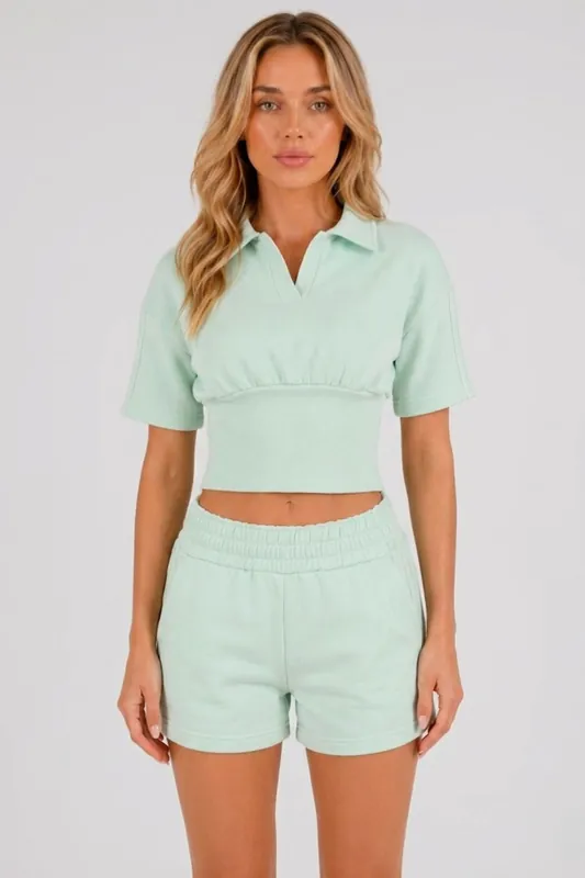 Polo Top and Shorts Co-ord - Short Sleeve - Two Piece Set