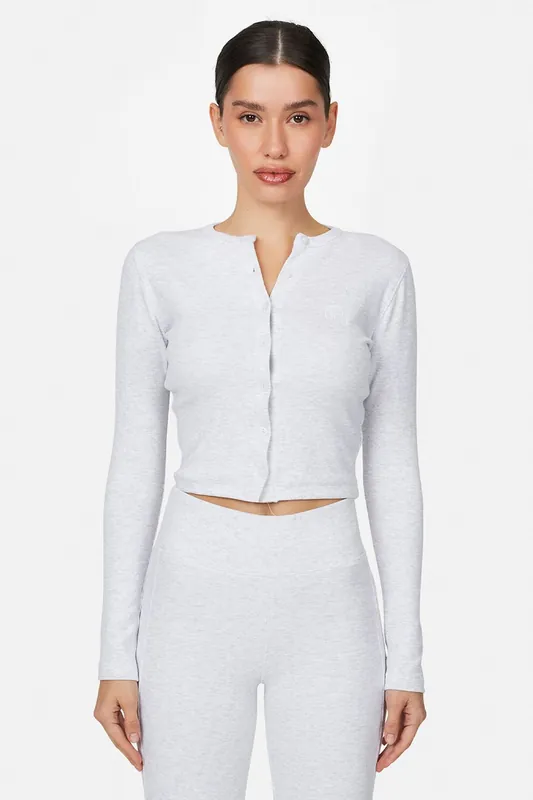 Ribbed Buttoned Long Sleeve Tee - Good For Nothing