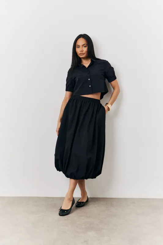 Baloon Co-Ord Cropped Shirt