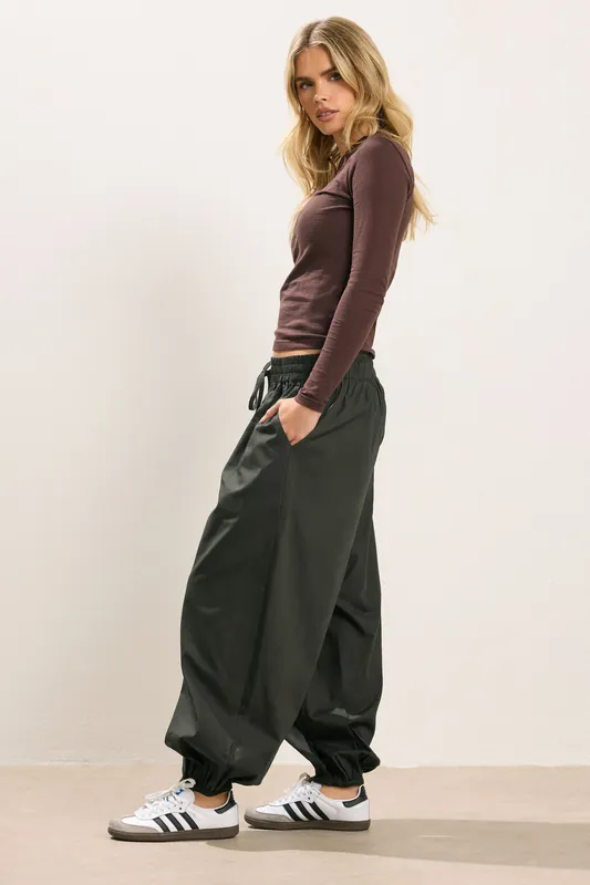 Petite Poplin Balloon Trousers - PixieGirl