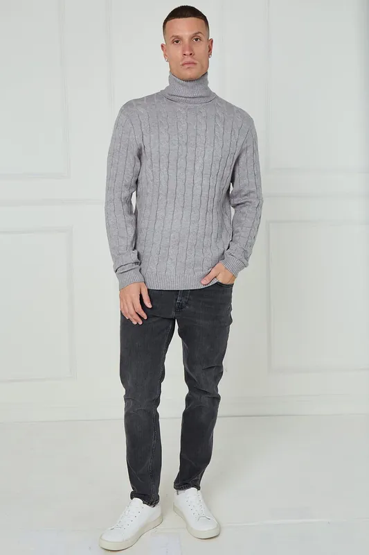 Cable Knit Turtleneck Jumper - ELAINA FASHION
