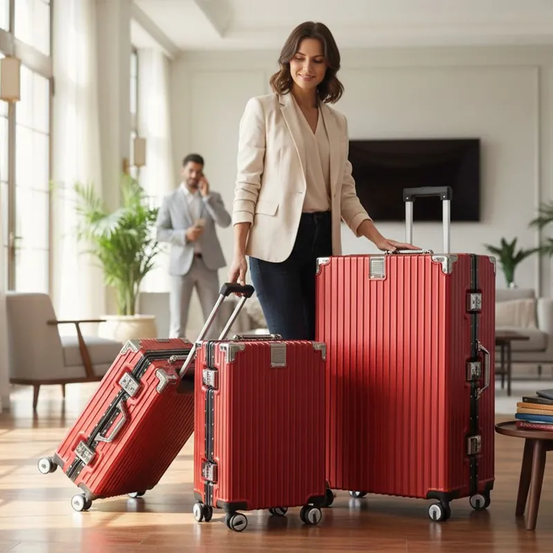 Premium Hardshell 8 Wheel ABS Luggage Hard Shell Suitcase - Infinity Leather
