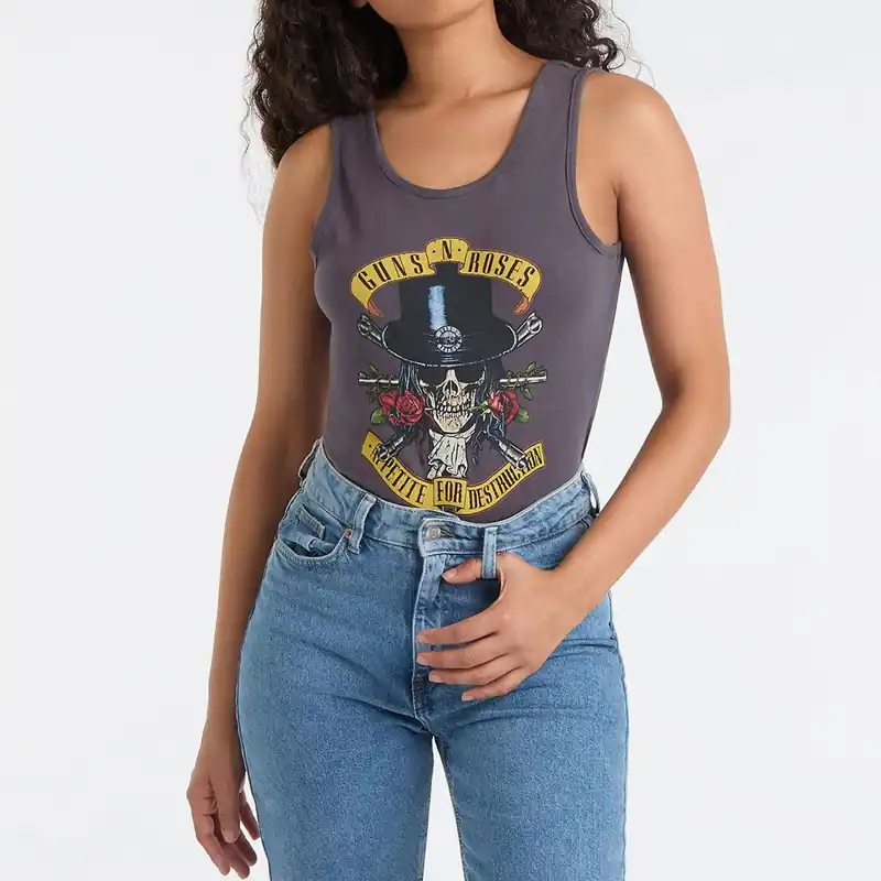 Top Hat Skull Guns N Roses Bodysuit - Amplified