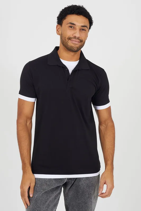 Cotton Mock Crew Neck Polo Shirt - Brave Soul