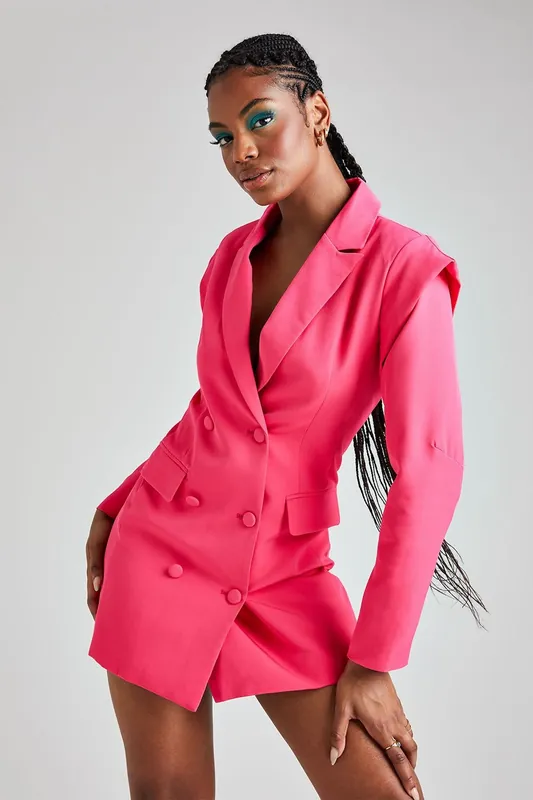 Power Shoulder Blazer Dress - Urban Bliss