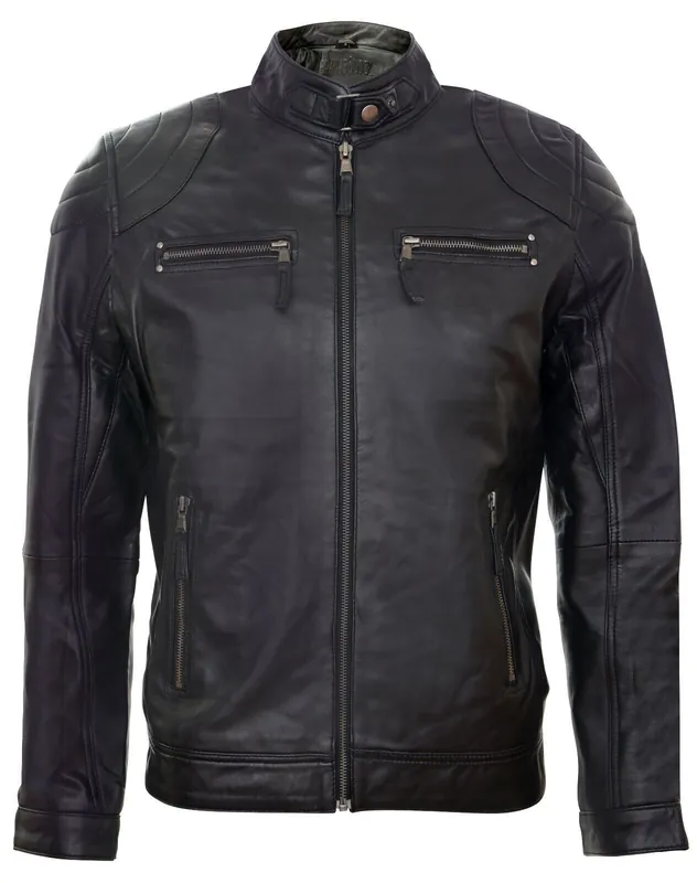 Leather Biker Zipped Racing Jacket - Infinity Leather