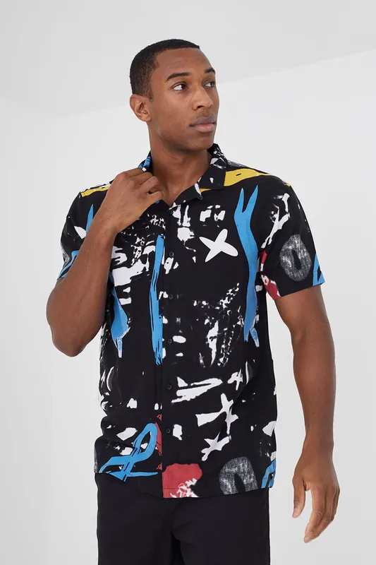 Short Sleeve Print Shirt - Brave Soul