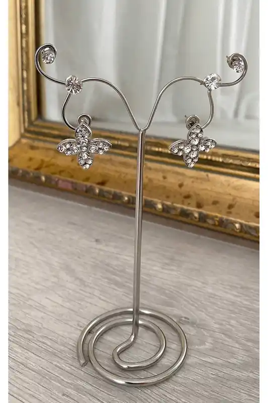 Maia Floral Embellished Earrings - IKRUSH