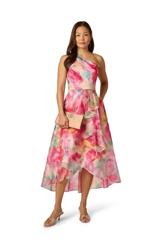 Printed High-Low Dress