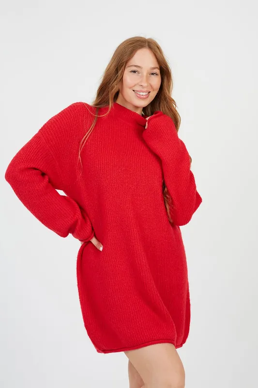 Oversized Fisherman Knit Turtleneck Jumper - Brave Soul