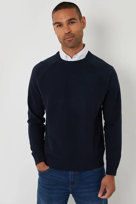 Mock Shirt Raglan Knitted Jumper - Threadbare