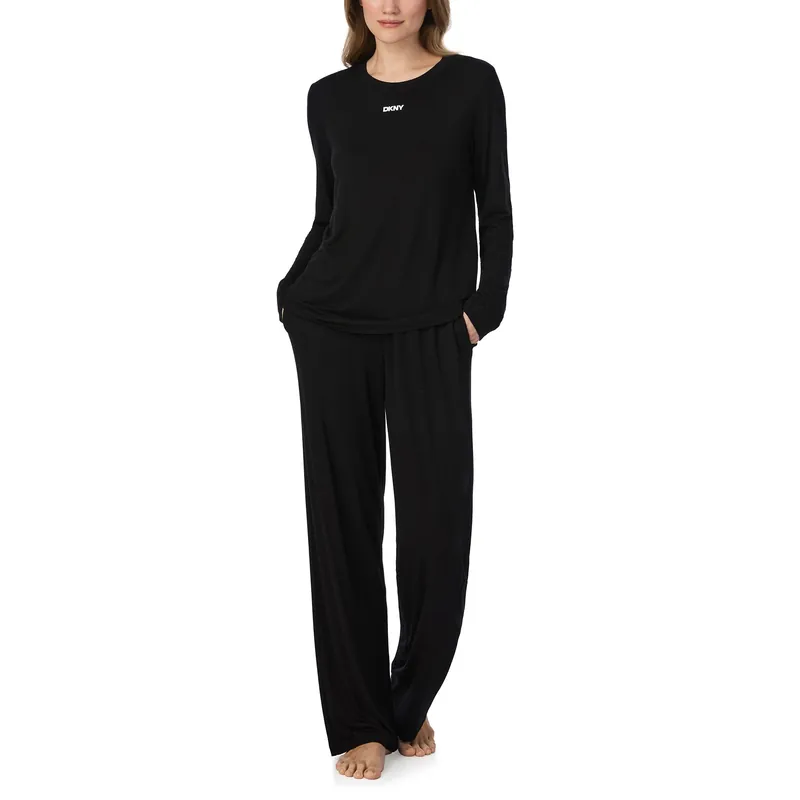 Next Gen Classics Pull Over Pant Set in Black - DKNY