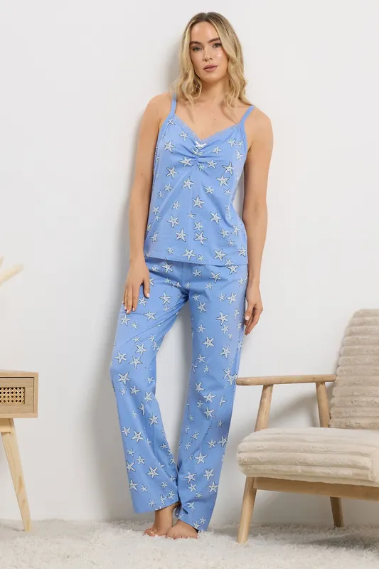 Tall Starfish Print Wide Leg Pyjama Set - Long Tall Sally