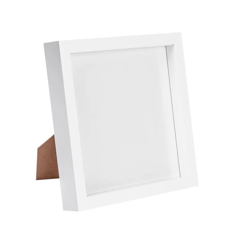 3D Box Photo Frame - 8" x 8" - White