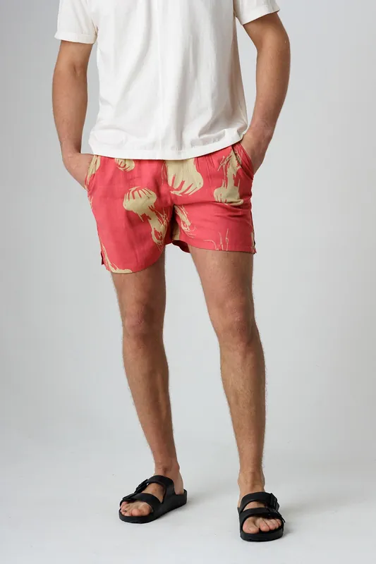 Jellyfish Print Elasticated Shorts - Influence
