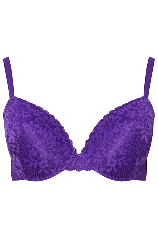 Floral Lace Padded T-Shirt Bra