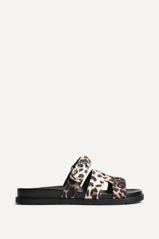 Rowan Leopard Print Link Sandals - Linzi