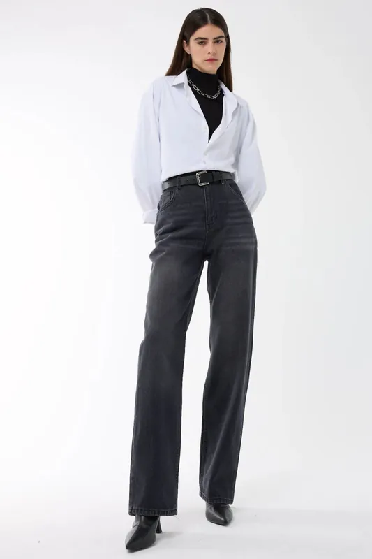 Washed Straight-Leg Jeans