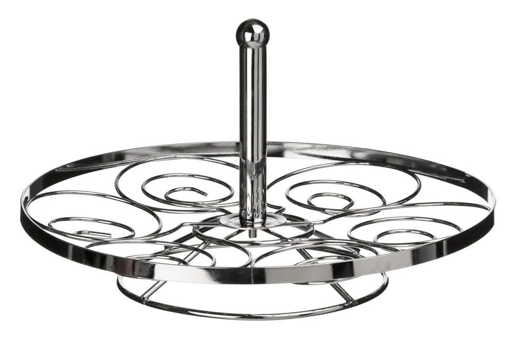 Elegant Swirl Chrome 6 Cup Cake Stand, Functional Design Cupcake Display Stand, Versatile Cupcake Stand - Orsina