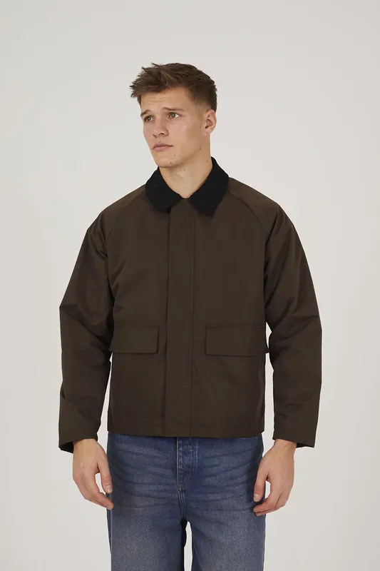 Worker Jacket with Contrast Cord Collar - Brave Soul