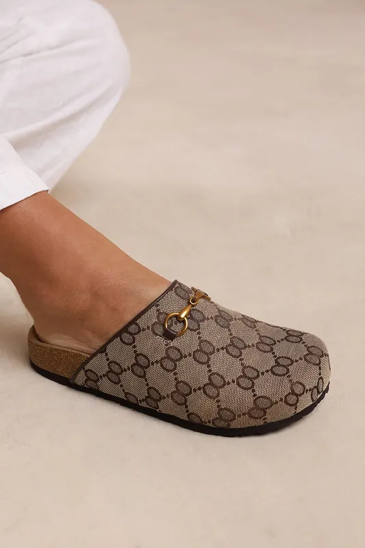 Dublin' Slip On Clog Shoe With Gold Detail - Where's That From