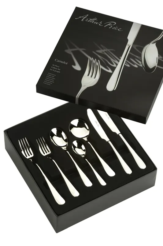 Signature 'Camelot' Stainless Steel 56 Piece 8 Person Gift Boxed Cutlery Set - Arthur Price