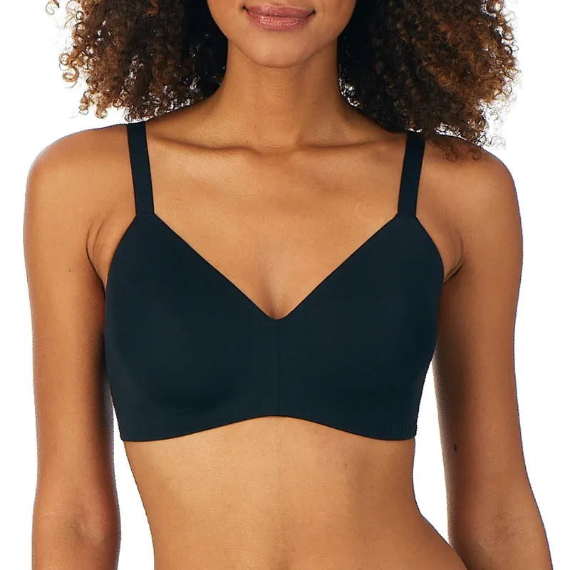 Active comfort bra in black with adjustable staps and soft coverage - DKNY