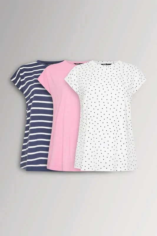 3 Pack Grown-On Sleeve T-Shirts