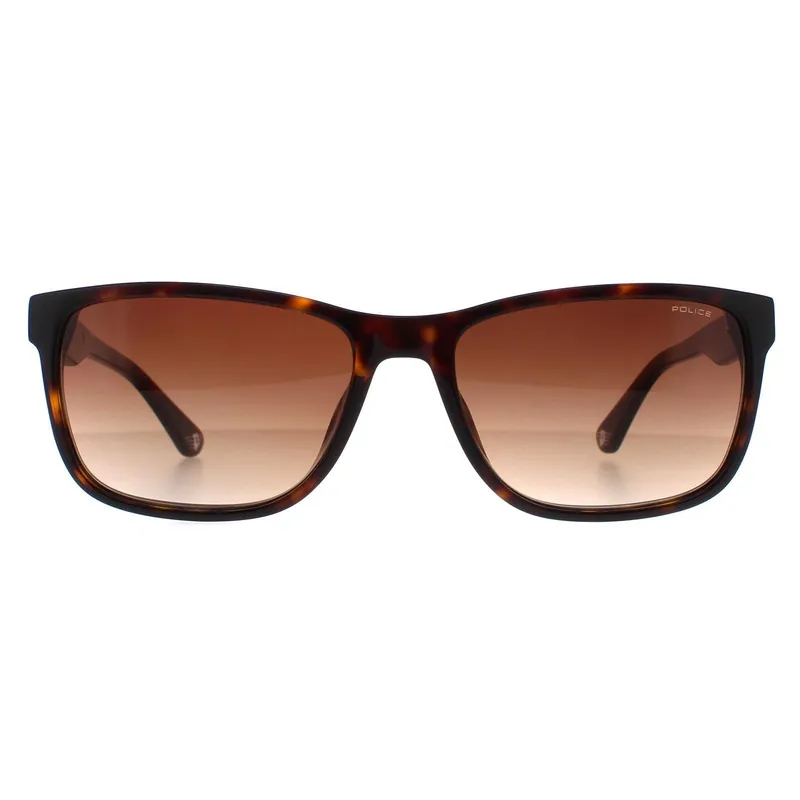 Rectangle Shiny Dark Havana Brown Gradient SPLB40N Arcade 2 Sunglasses - Police