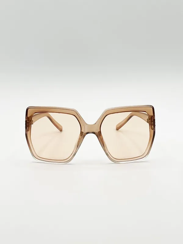 Oversized Cateye Sunglasses with Diamante Detail - SVNX