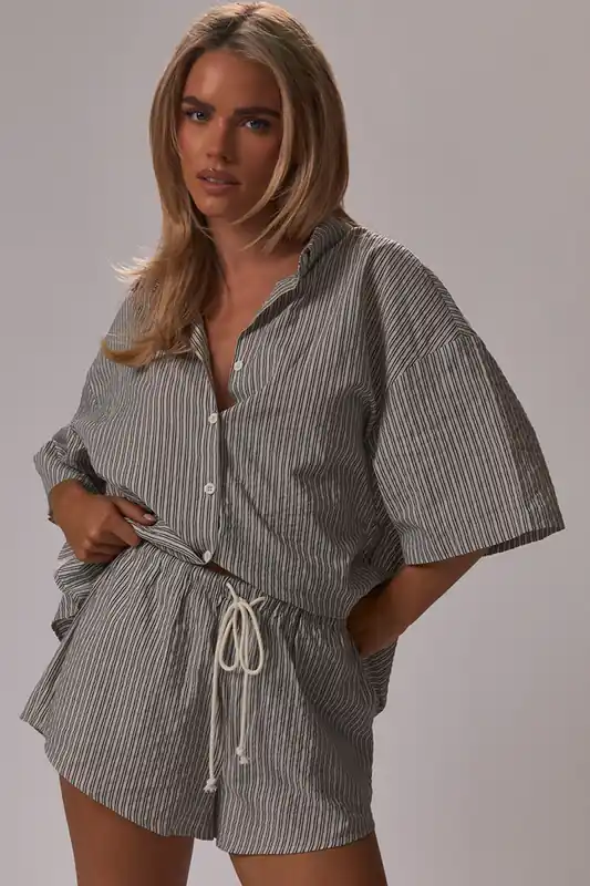 Short Sleeve Striped Shirt - EGO