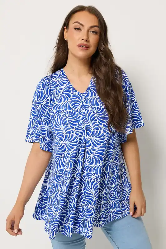 Swirl Pleat Front Swing Top - Yours