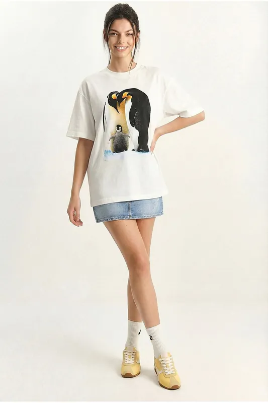 Oversized Crew Neck Printed T-Shirt
