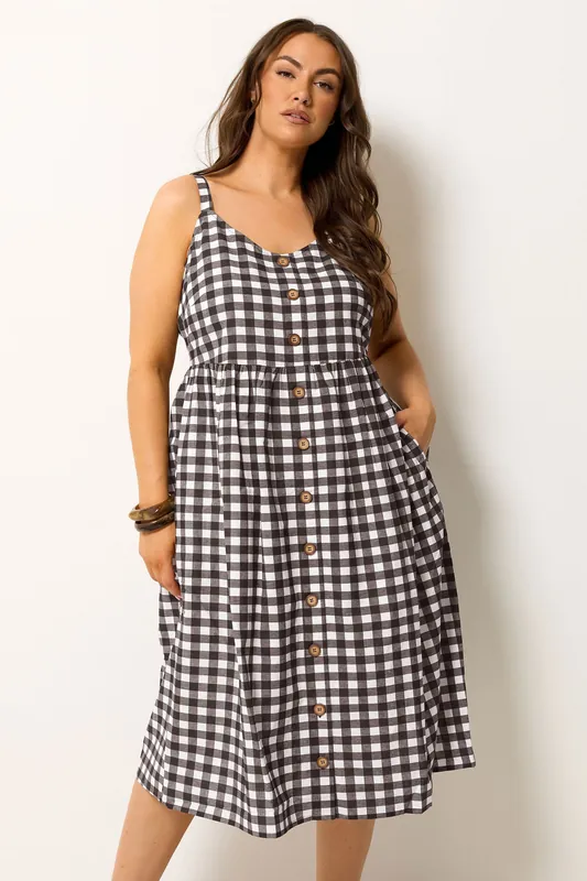 Gingham Linen Midi Dress - Yours