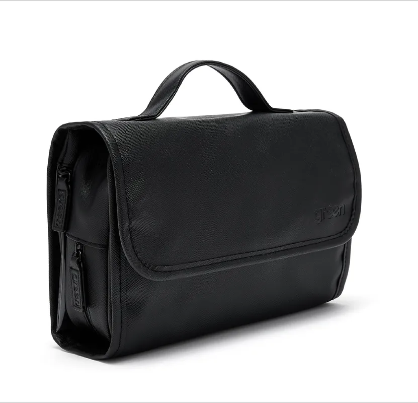 'Emma' 3 in 1 Hanging Wash Bag in Black - Victoria Green
