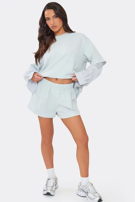 Marl Mid Rise Mini Shorts - EGO