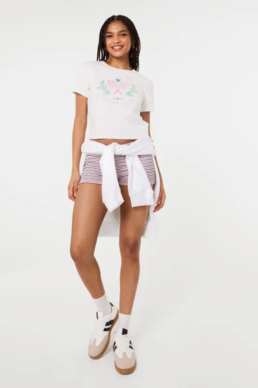 White Tennis Club Embellished T-Shirt