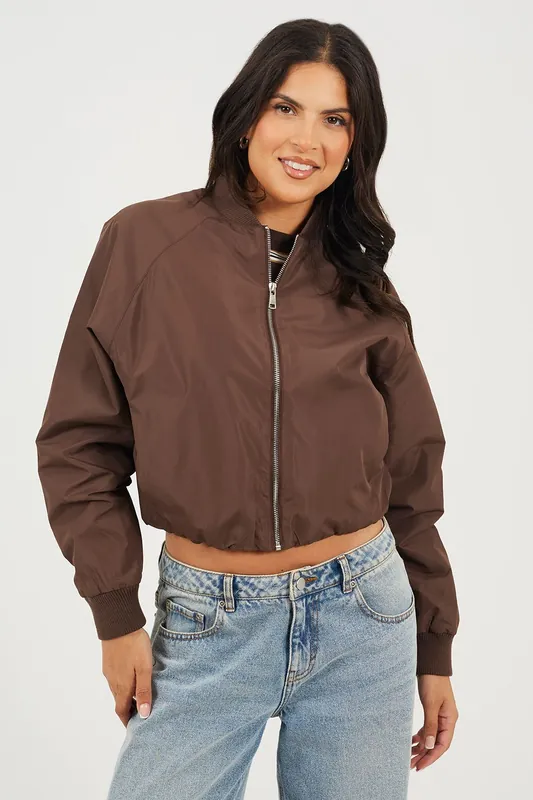 Oversized Sleeve Bomber Jacket - Brave Soul